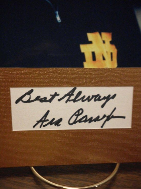 ARA Parseghian Autograph Notre Dame Display Signed Signature COA 