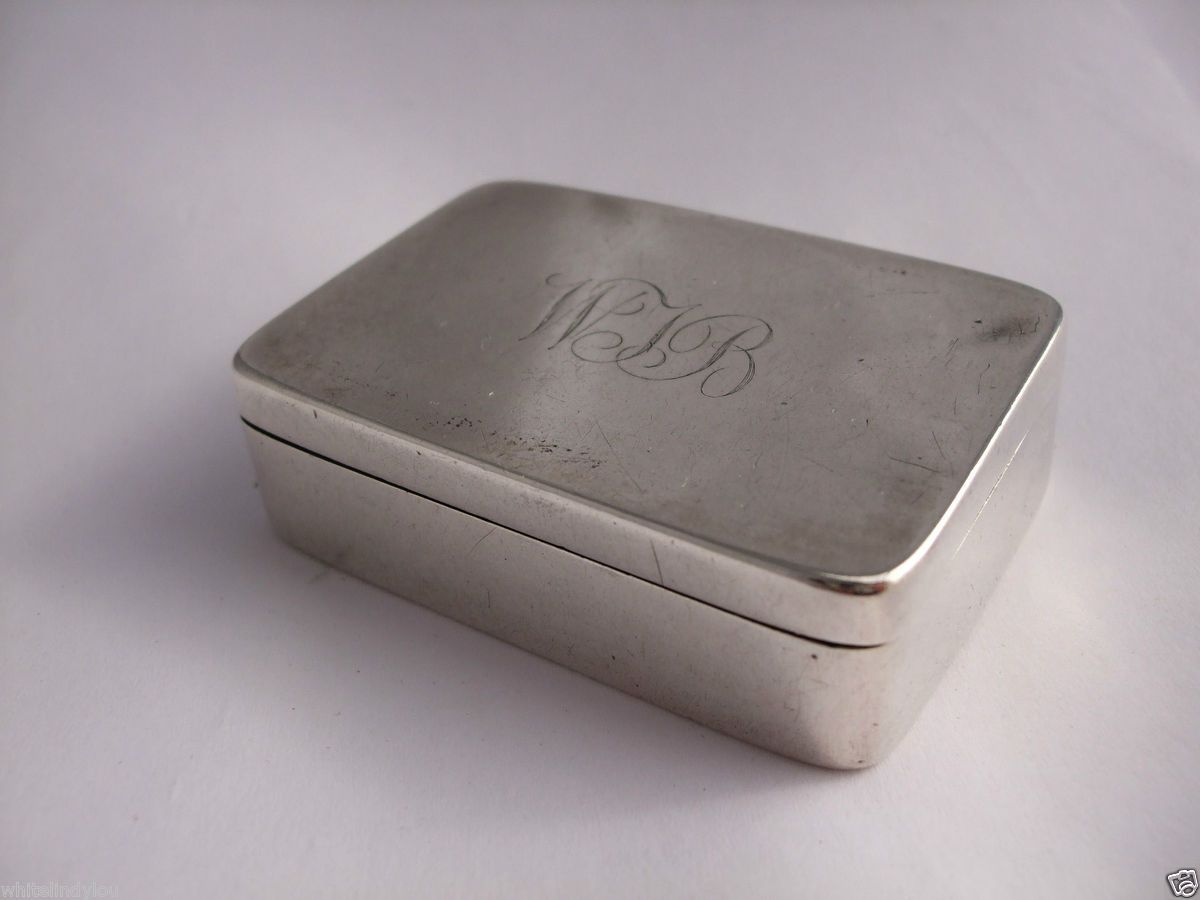 ANTIQUE SILVER SNUFF BOX GEORG JENSEN DENMARK 64 GRAMS J G SILVER G I 