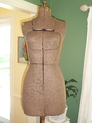 antique dress mannequi n form adjustable with brass stand time