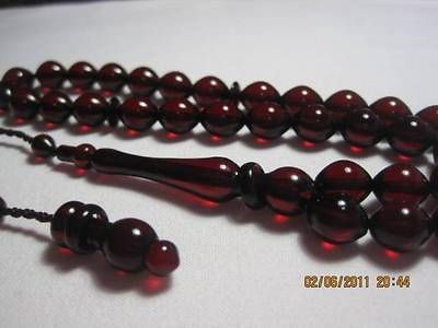 100 Original__Germ​an Amber Bakelite__ 33 Prayer Beads__11 x 9 mm 