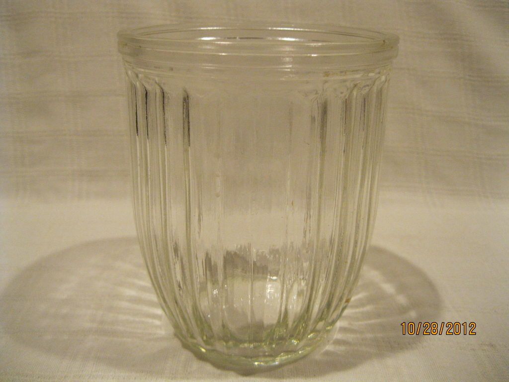 vintage anchor hocking ribbed glass jar 31 optical design shape