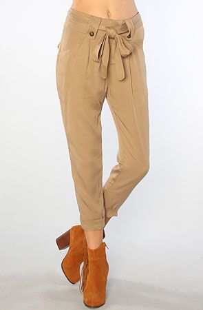 karmaloop aryn k the belted cropped dress pant taupe karmaloop aryn k 