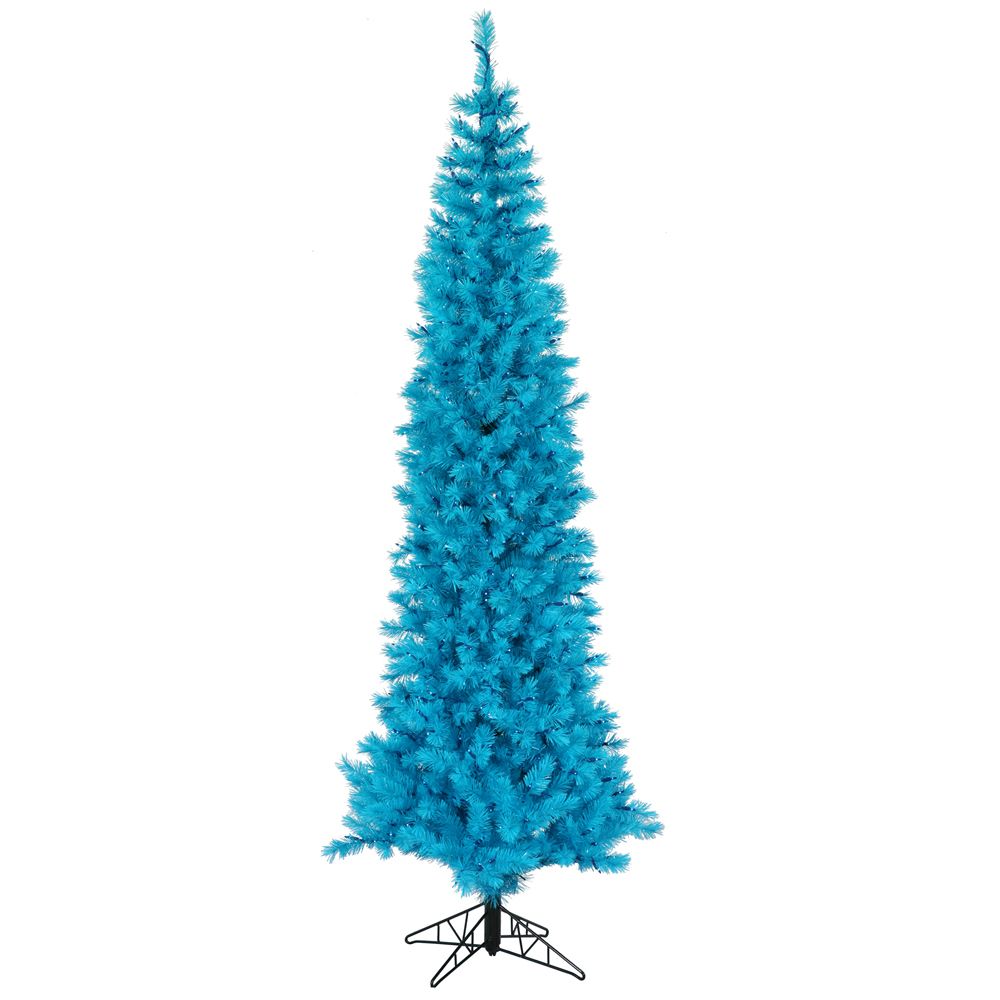 ft Sky Blue Ashley Slim Pencil Blue Lights Pre Lit Christmas Tree 
