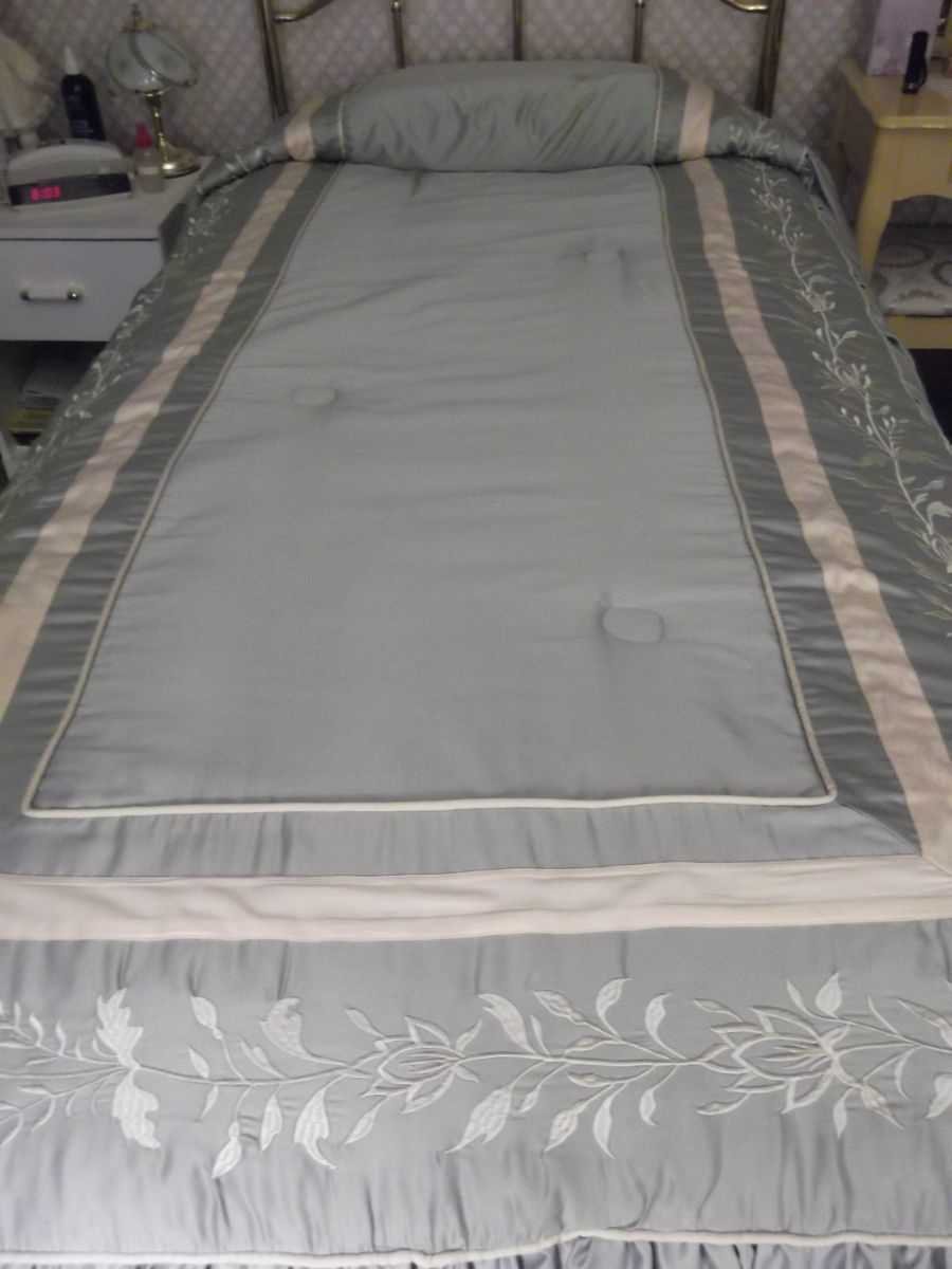 Ballet Grande Twin Extra Long Bedspread Dusty Aqua Deep Mattresses 