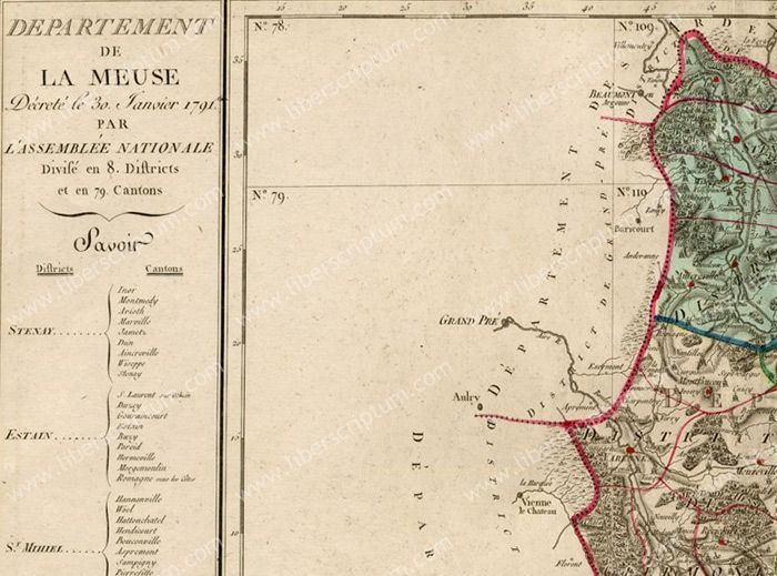 Atlas Carte Plan Meuse Commercy Verdun Gravure 1791