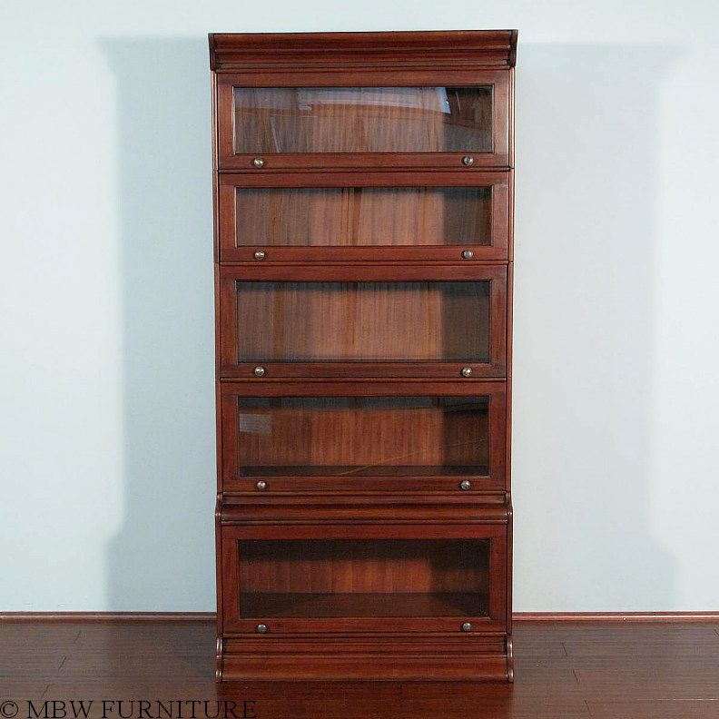 Mahogany 5 Stack Barrister Lawyer s Bookcase Bookshelf c124bww