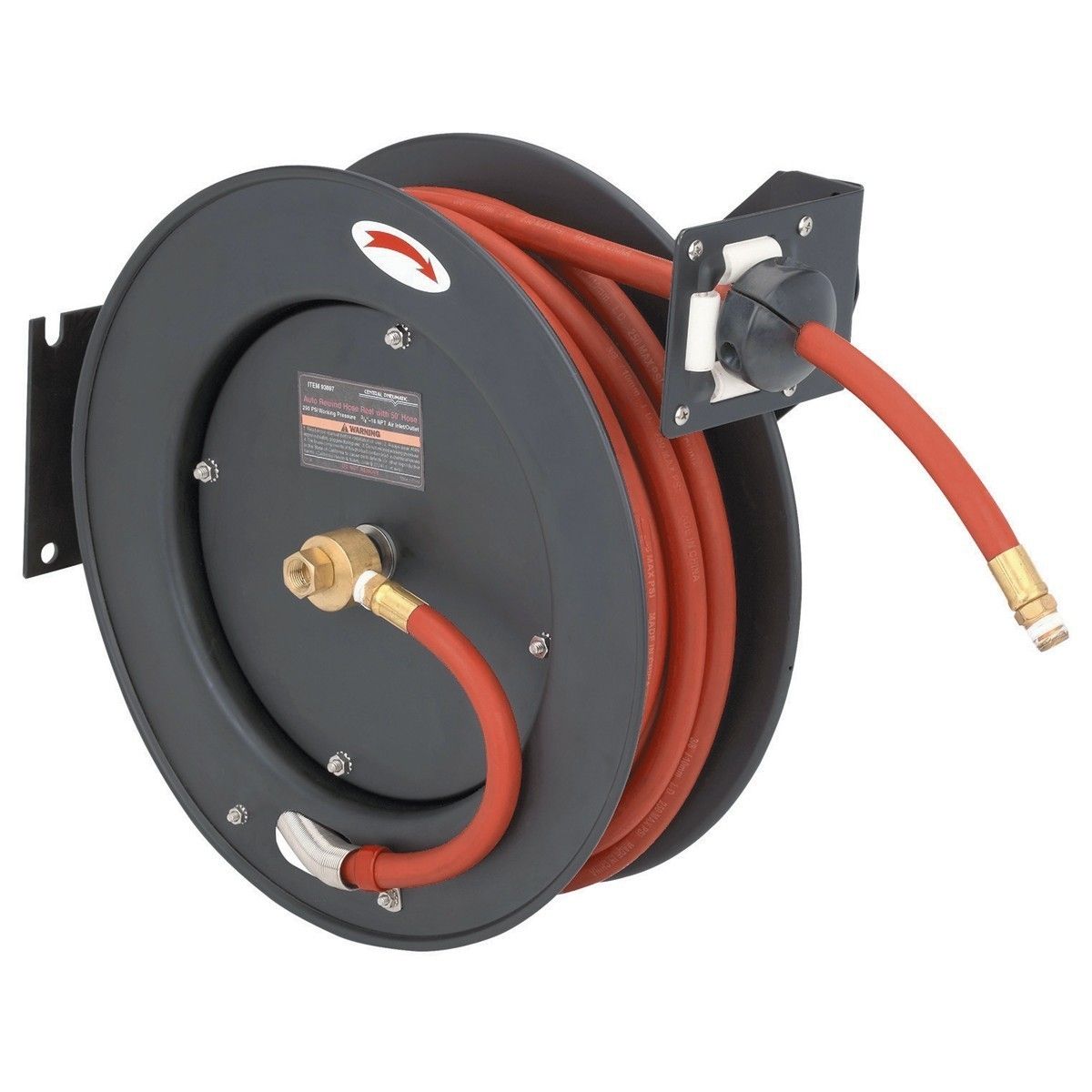 50 ft Retractable Air Water Hose Reel with 3 8 Hose