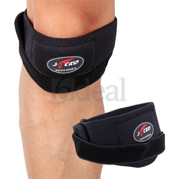 Black Sports Basketball Knee Patella Pad Elastic Protector Brace 