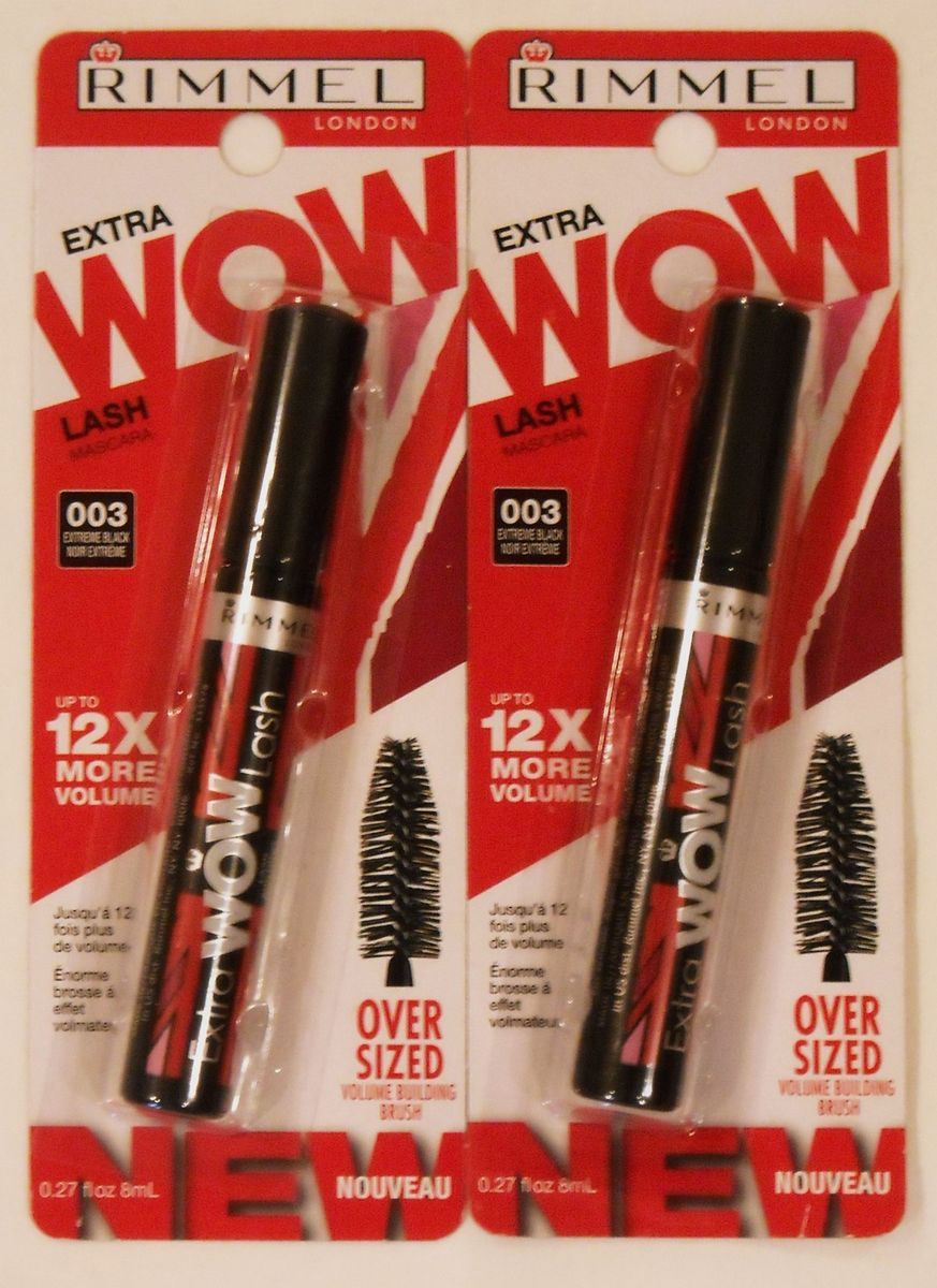 Lot of 2 Rimmel London Extra WOW Lash Mascara 003 Extreme Black 12X 