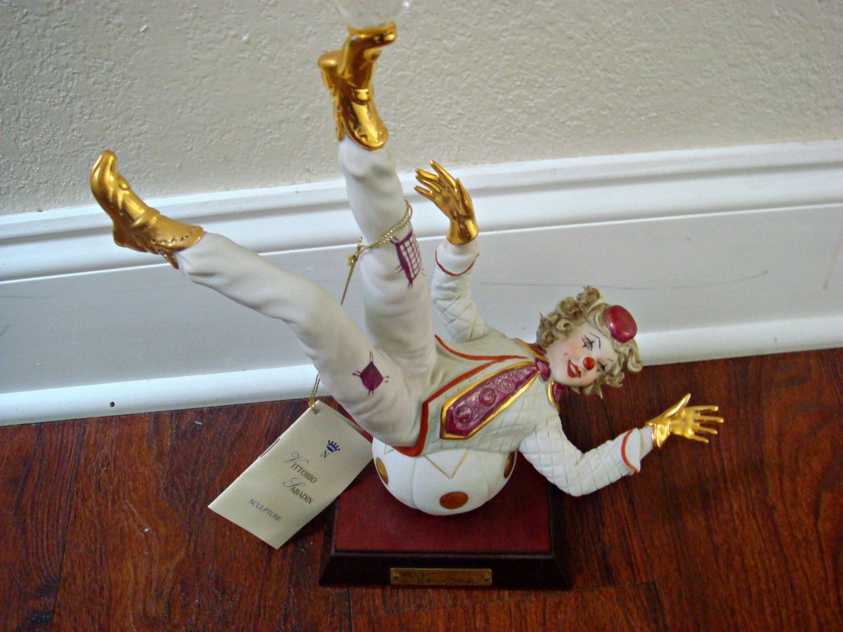 Vittorio Sabadin Capodimonte Swarovski Clown Figurine