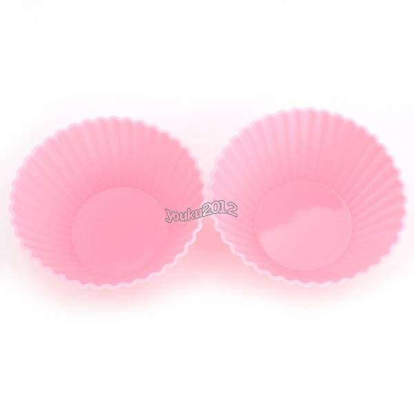   Round Soft Silicone Cupcake Liner Baking Muffin Bakeware Mold 6 Colors