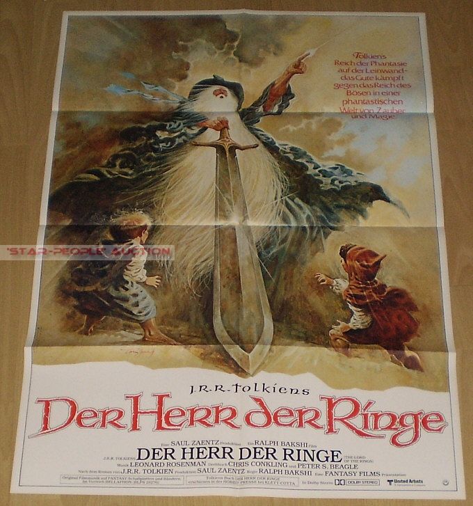 TOLKIEN   RALPH BAKSHI   THE LORD OF THE RINGS * RARE GERMAN 