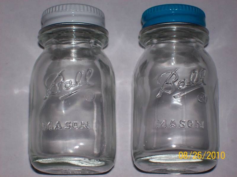 SET BALL MASON JAR SALT AND PEPPER SHAKER S P ATLAS PRESTO CANNING 