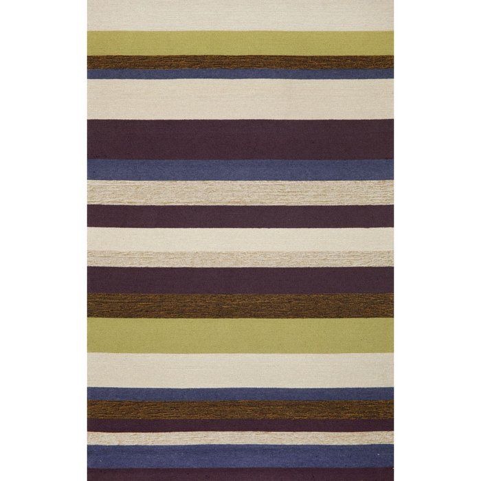 Ravella Collection Indoor Outdoor Rug   Stripe Purple 36x56