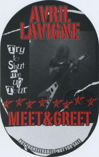 Avril Lavigne 2003 Shut Up Tour Backstage Pass