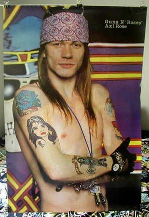 AXL Rose Poster SHIRTLESS Guns N Roses SHIP from USA