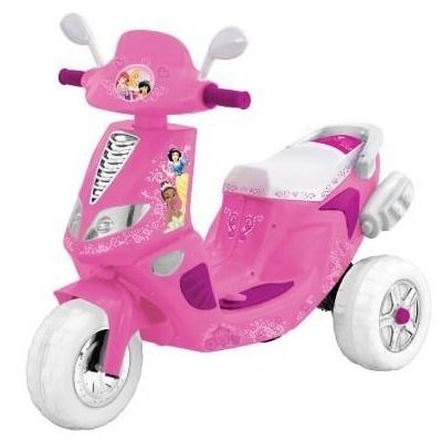 kids battery powered ride on toy princess disney motorcycle scooter 