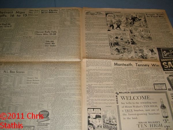 1961 Oakland Raiders Home Opener Oakland Tribune Recap vs Dallas 