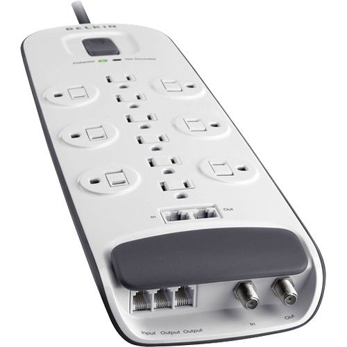 Belkin 12 Outlet 4000 Joule Surge Protector w/Telephone RJ45 & Coax 