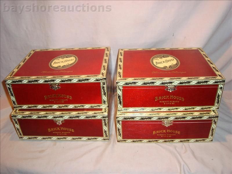 BRICKHOUSE WOOD CIGAR BOX LOT MIGHTY MIGHTY QTY 4