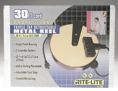 Bayco FL 800 Products Triple Tap Extension Cord Retractable Reel