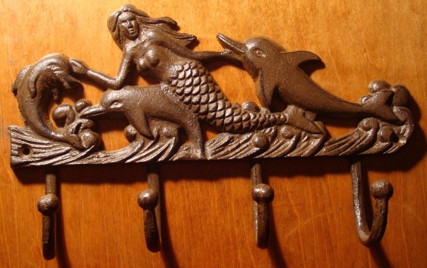 Nautical Mermaid Dolphin Bathroom Towel Hook Rack Tropical Beach Home 