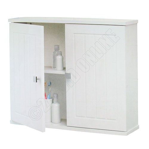   Mounted Tongue Groove Bathroom Cabinet 2 Shelf Storage Unit