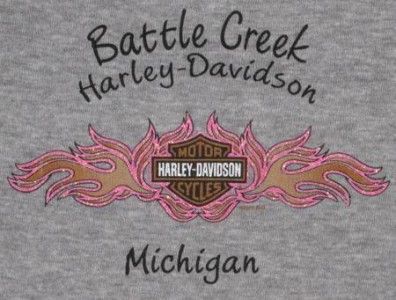 Womens Harley Davidson Battle Creek Michigan Tattoo Sleeve Double 