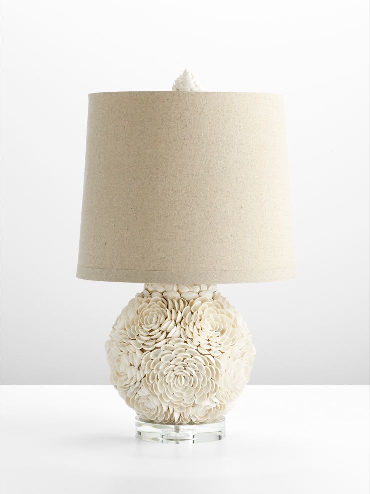 French Mum Seashell Table Lamp Shell Ocean Beach Chic Coastal Designer 