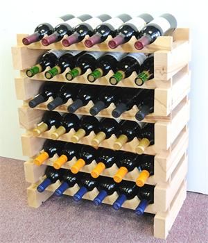   Wine Rack 24 72 Bottles Solid Beachwood 6 Bottles Across up to 12 Rows