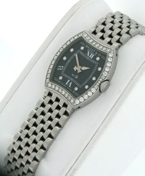 bedat co no 3 diamond stainless steel ladies watch