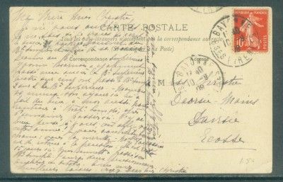 France 162 on Postcard Biarritz Bayonne 10 9 1909