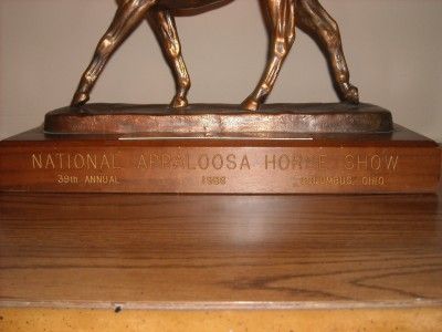 Ben Johnson Signed Bronze Metal Award Horse Sculpture