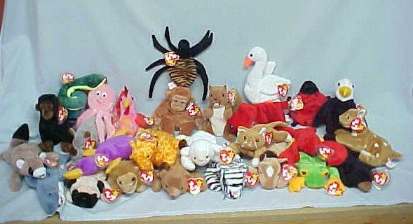 56 Ty Beanie Babies Lot Large Plush Original Beany Baby