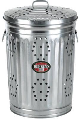 Behrens 1211RB 20 Gal Galv Trash Burner Can w Cover