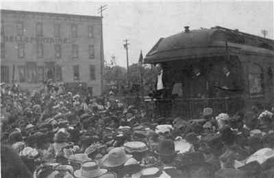 RPPC Bellefontaine Ohio, Whistle Stop Train, T. Roosevelt, 1907. 1 of 