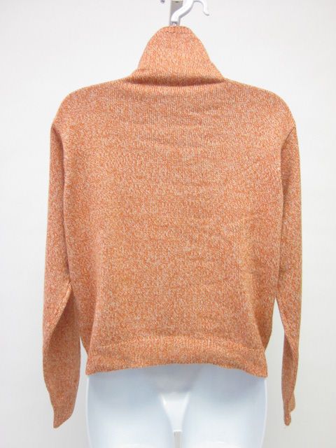 Belford Orange Knit Silk Turtleneck Sweater Shirt Med