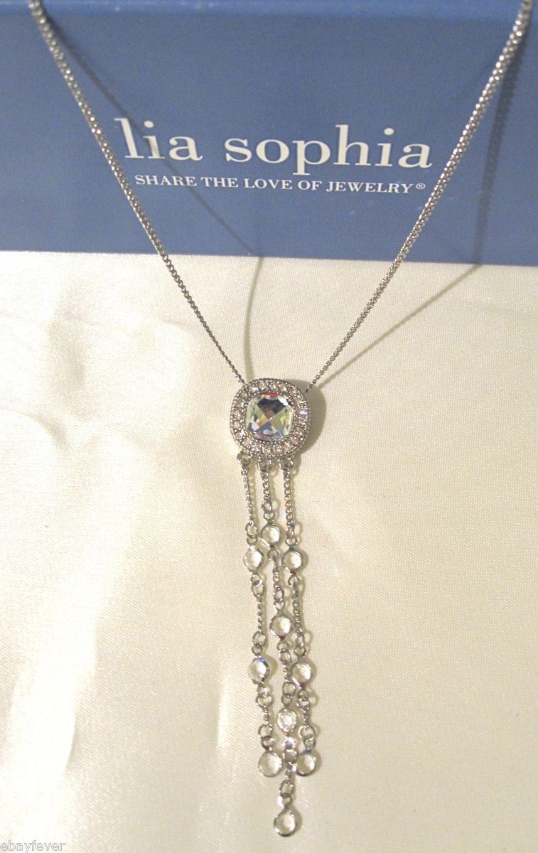 LIA SOPHIA  BELLA DONNA  SILVER & RHINESTONE NECKLACE # 305