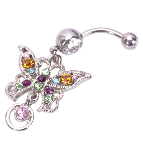   Butterfly Circle Navel Belly Button Ring Body Jewelry