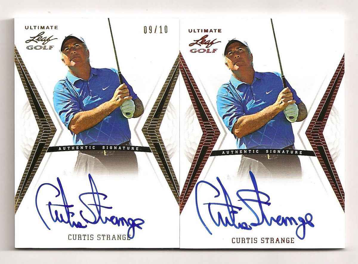 2012 Leaf Ultimate Curtis Strange #9/10 GOLD AUTO + Base On Card 