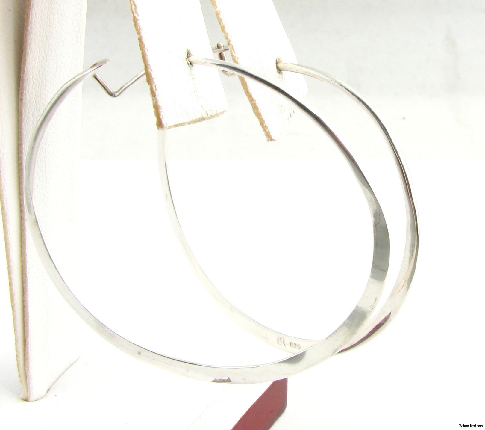 Large Hoop Earrings Sterling Silver Pierced Fashion 2 925 Flat Design 