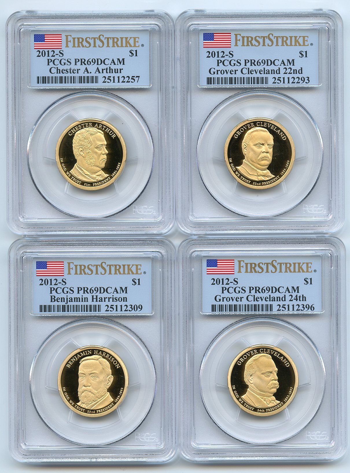 2012 s Presidential Dollar Set PCGS PR69DCAM First Strike