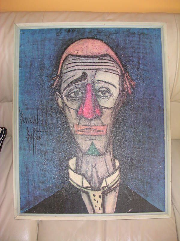 Bernard Buffet Oil Painting Tete de Clown C 1955