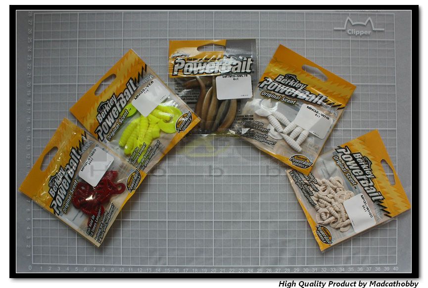 Berkley Power Bait Soft Lure Scented Baits Worm Grub 5 Types in Set 