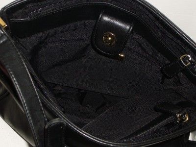 Giani Bernini Vintage Black Leather Shoulder Cross Body Bag Handbag 