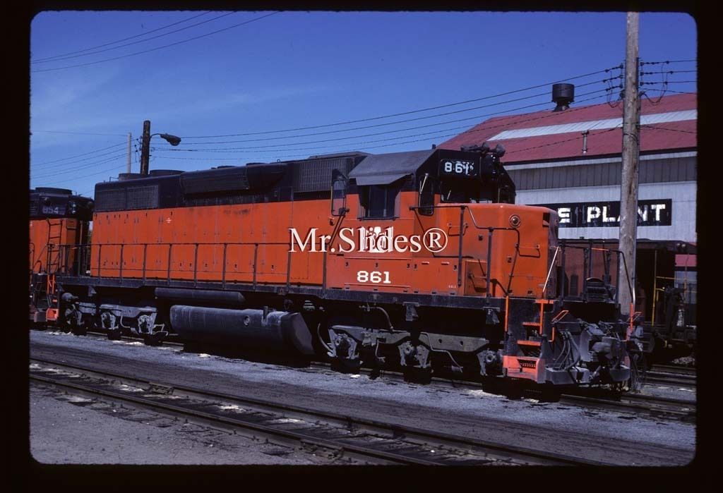 Original Slide B Le Bessemer Lake Erie SD38 861 in 1988 at Greenville 