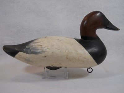 Upper Bay MD Canvasback Drake Duck Decoy Charlie Joiner Original 1960s 