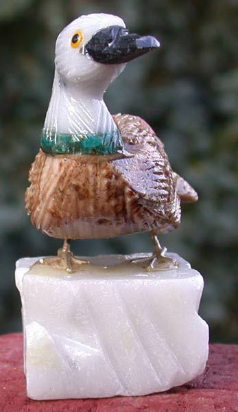 SiS 3 Multi color Stone COCKATOO Bird Carving   NICE GEMSTONE