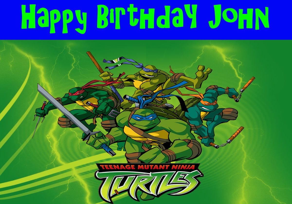Teenage Mutant Ninja Turtles Birthday Card Personalised Message