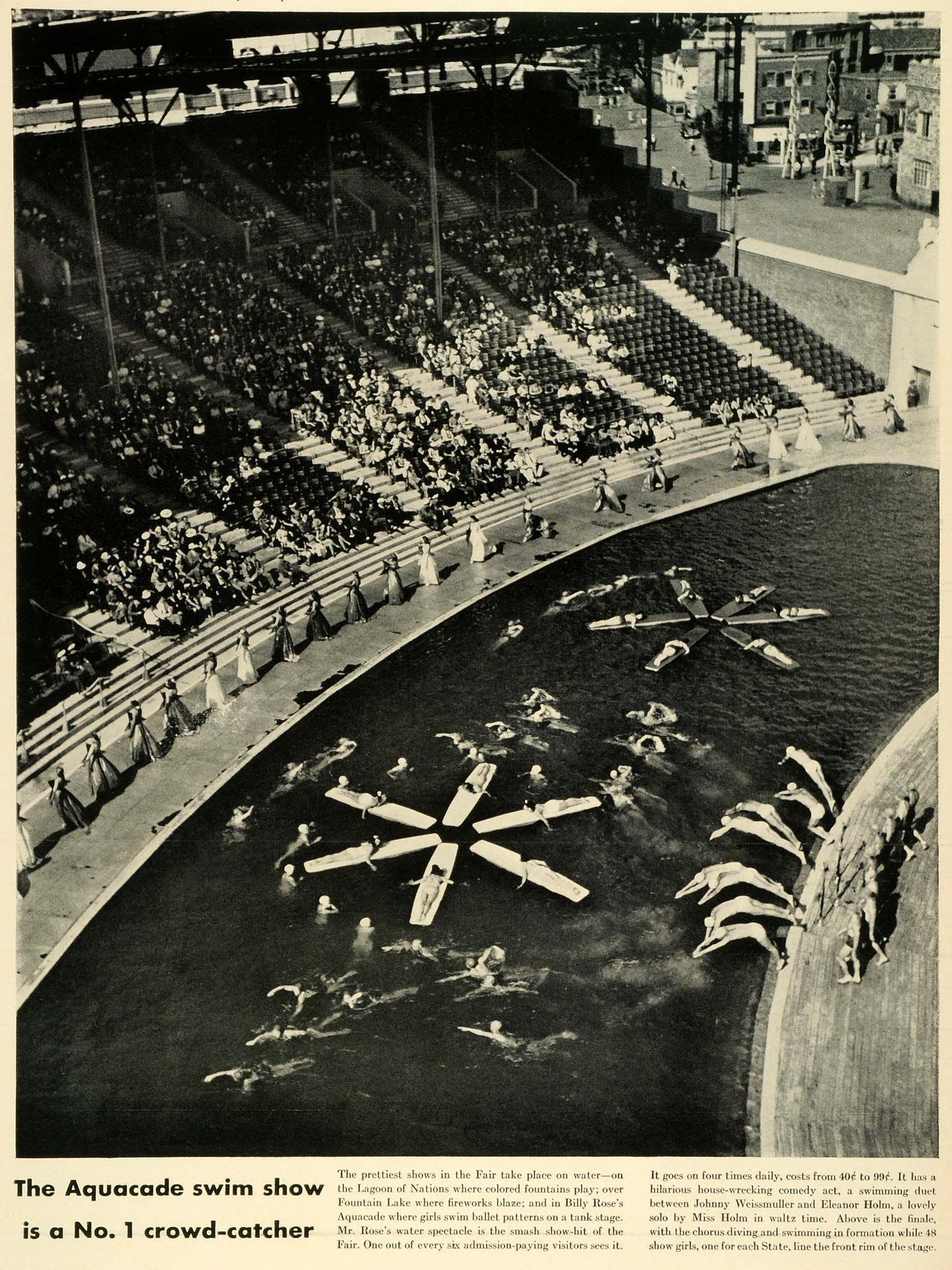 1939 Print New York Worlds Fair Billy Roses Aquacade Swim Water 